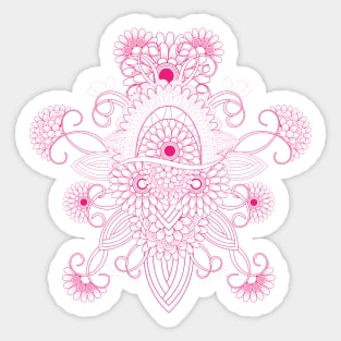 Minimalist Medallion Flower art-Sacred Mandala Flower Sticker